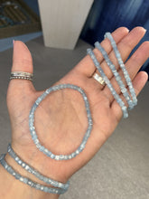 Load and play video in Gallery viewer, Aquamarine faceted stone bracelet