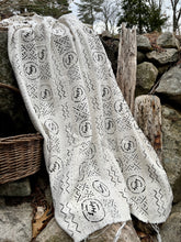 Load image into Gallery viewer, Black & White Waves vintage textile