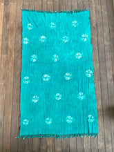 Load image into Gallery viewer, Teal Clouds vintage textile