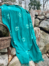 Load image into Gallery viewer, Teal Clouds vintage textile