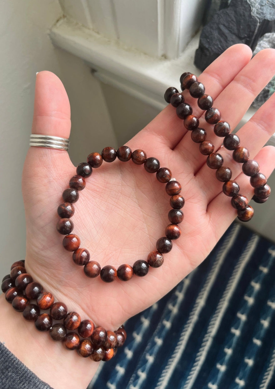 Red Tiger’s Eye stone bracelet