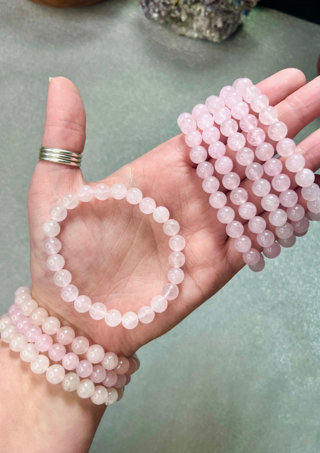 Rose Quartz stone bracelet