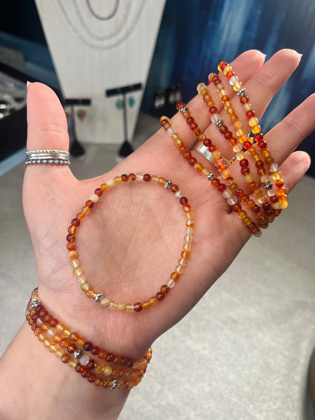 Carnelian stone bracelet