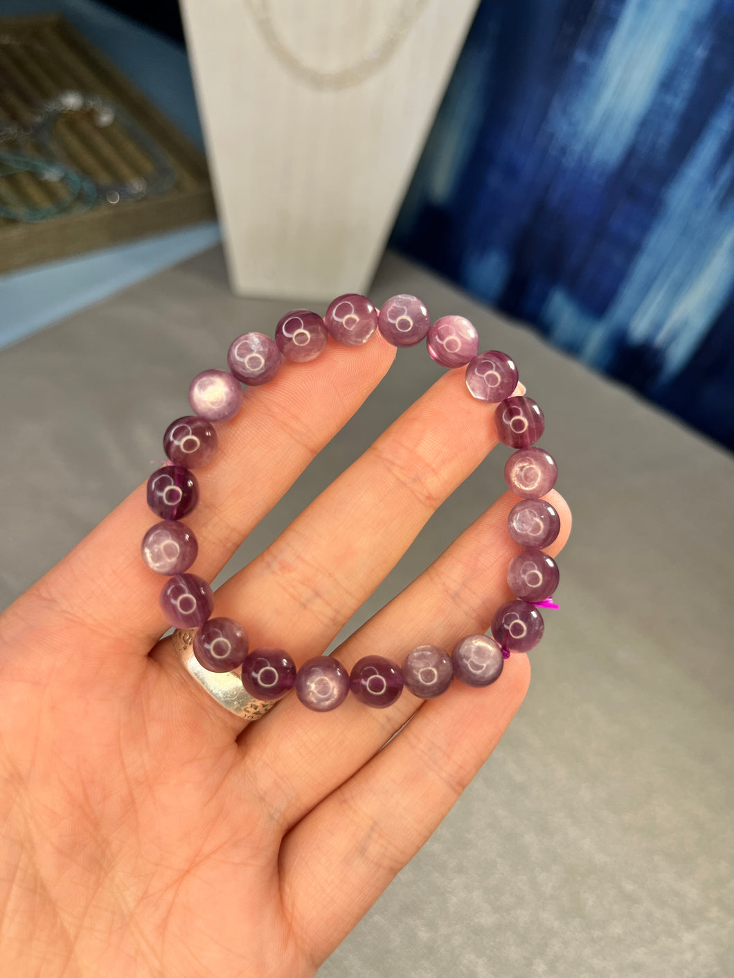 Gem Lepidolite stone bracelet