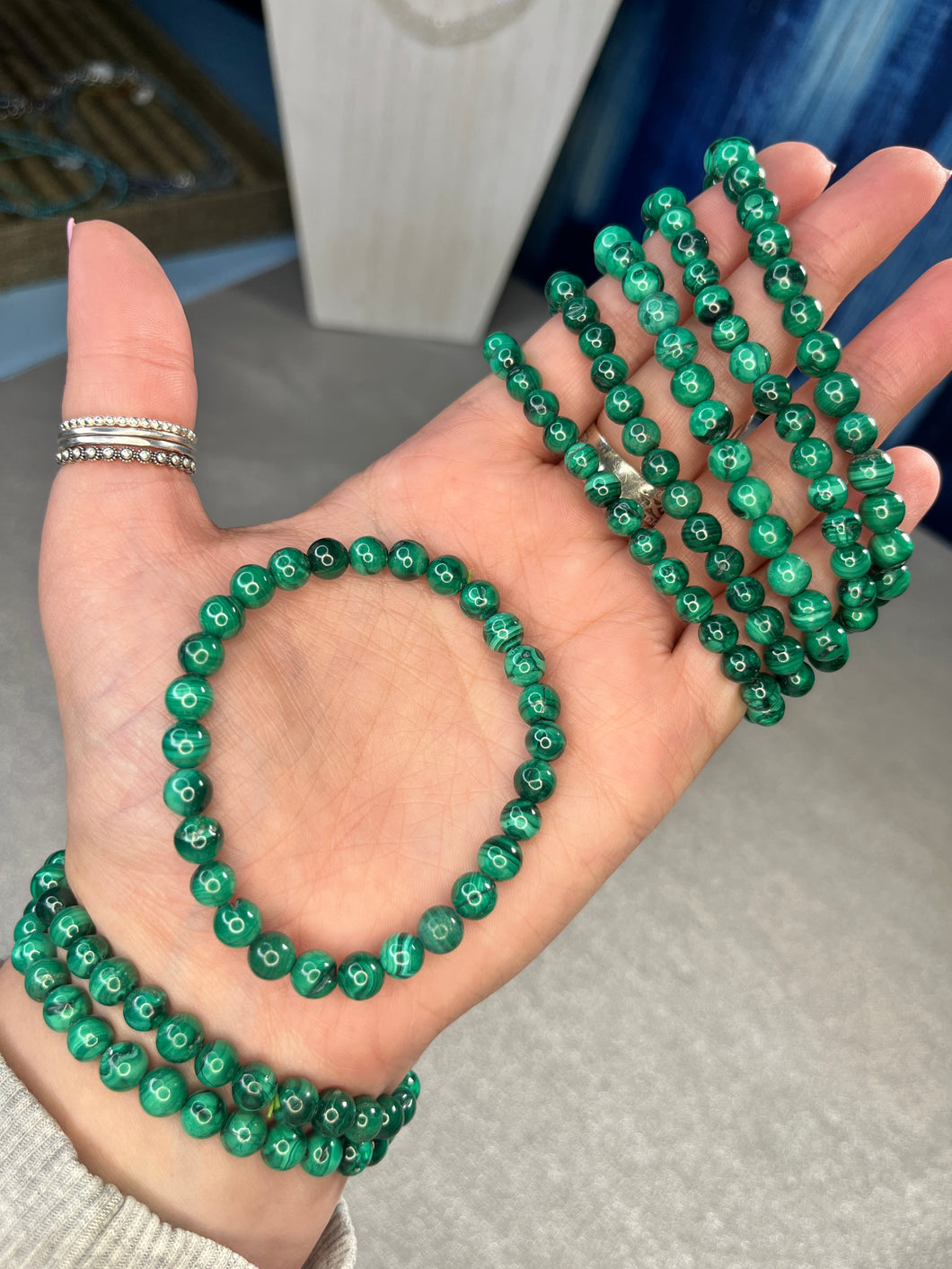 Malachite stone bracelet