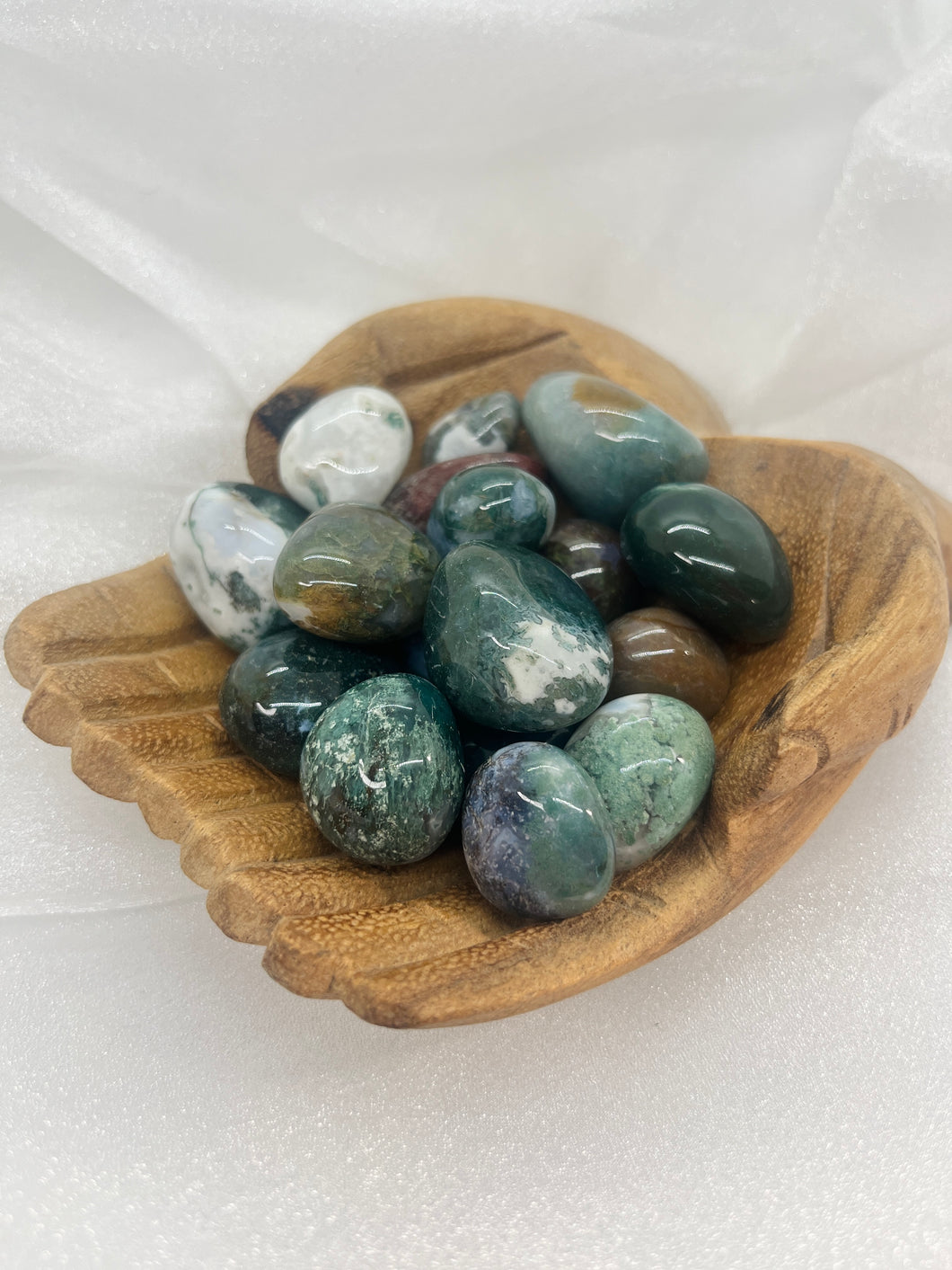 Moss Agate tumble stones