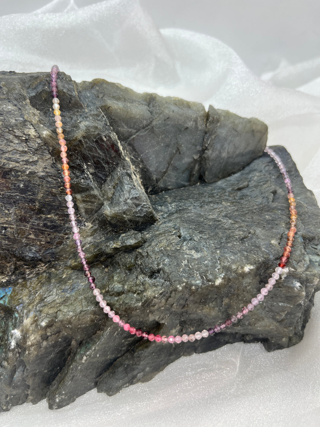 Pink Spinel Ombre Beaded Necklace