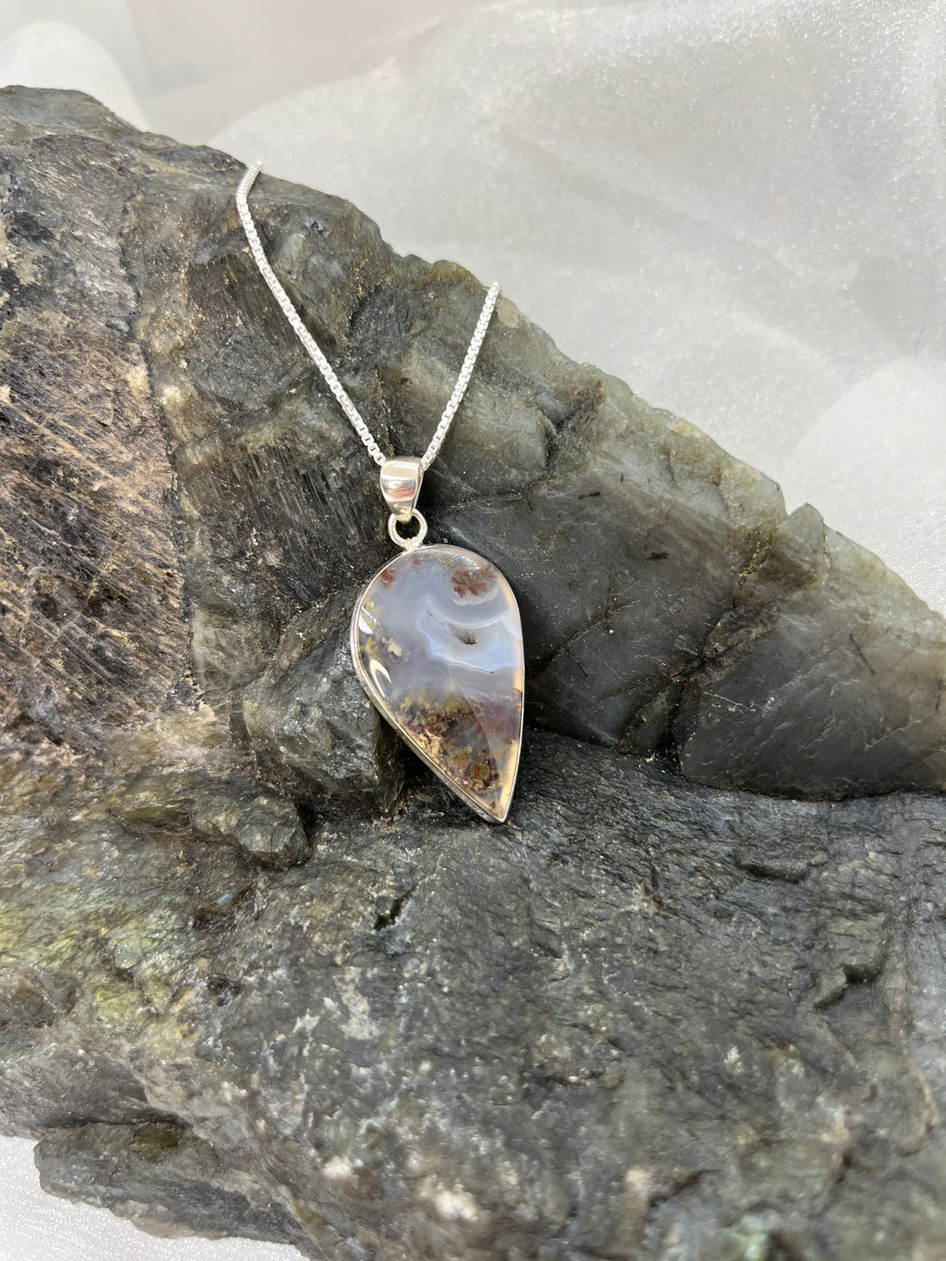 Plume Agate pendant