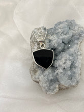 Load image into Gallery viewer, Black Tourmaline Slice pendant
