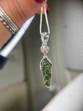 Load image into Gallery viewer, Moldavite &amp; Herkimer Diamond pendant
