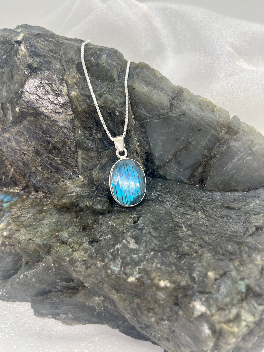 Faceted Labradorite pendant