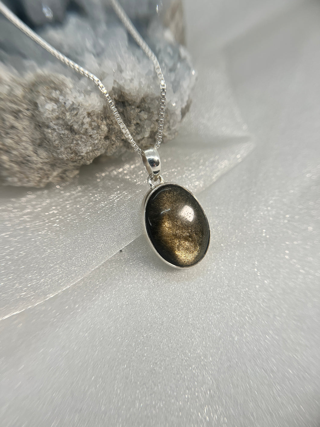 Gold Sheen Obsidian pendant