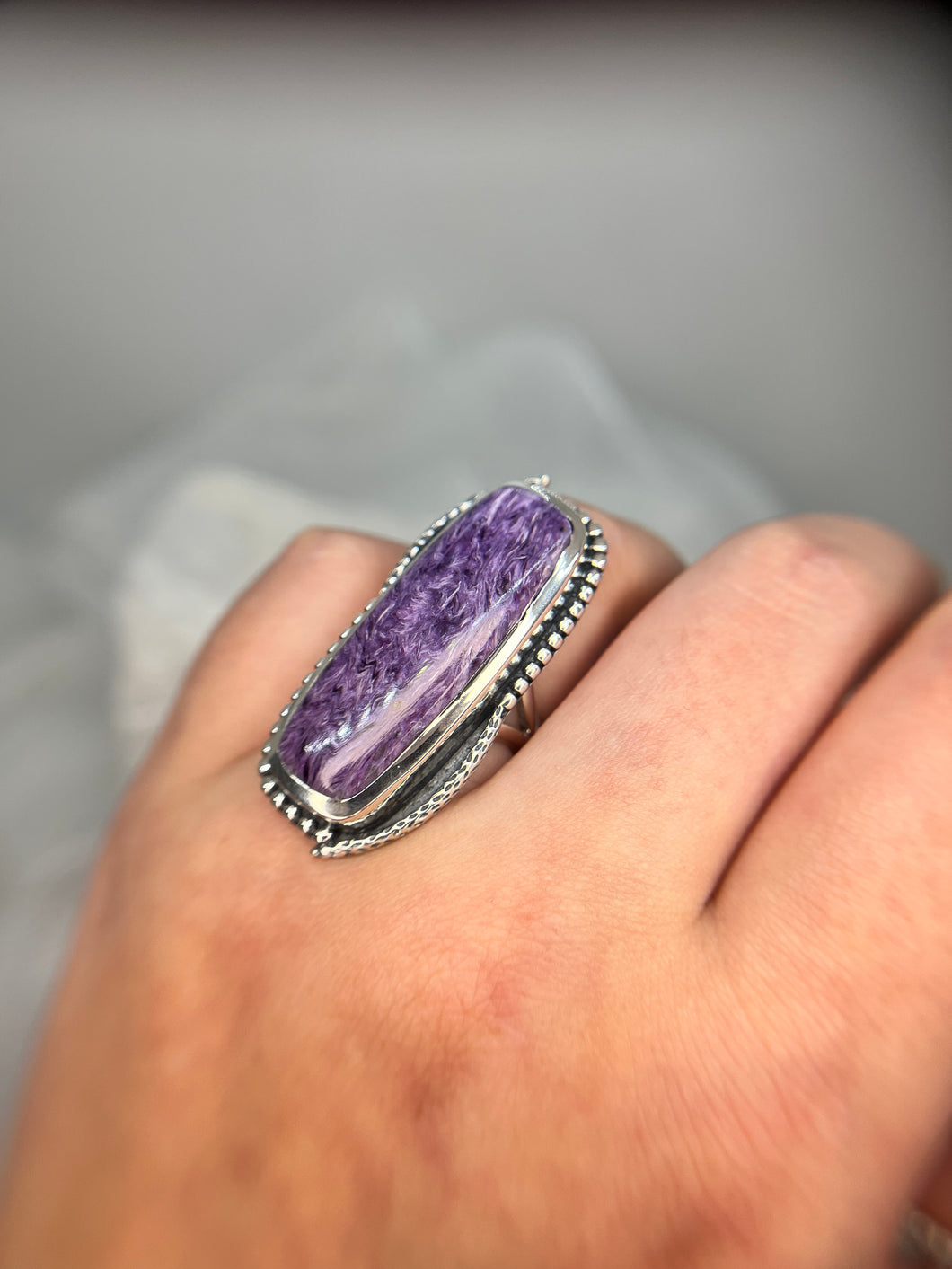 Charoite ring