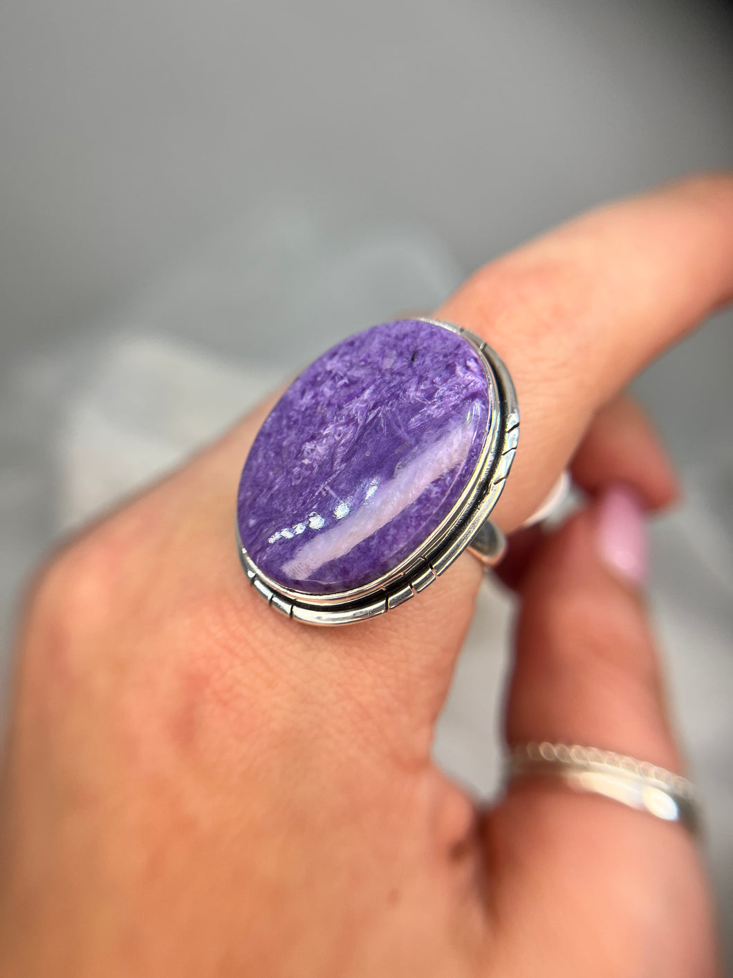 Charoite ring